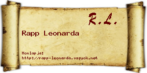 Rapp Leonarda névjegykártya